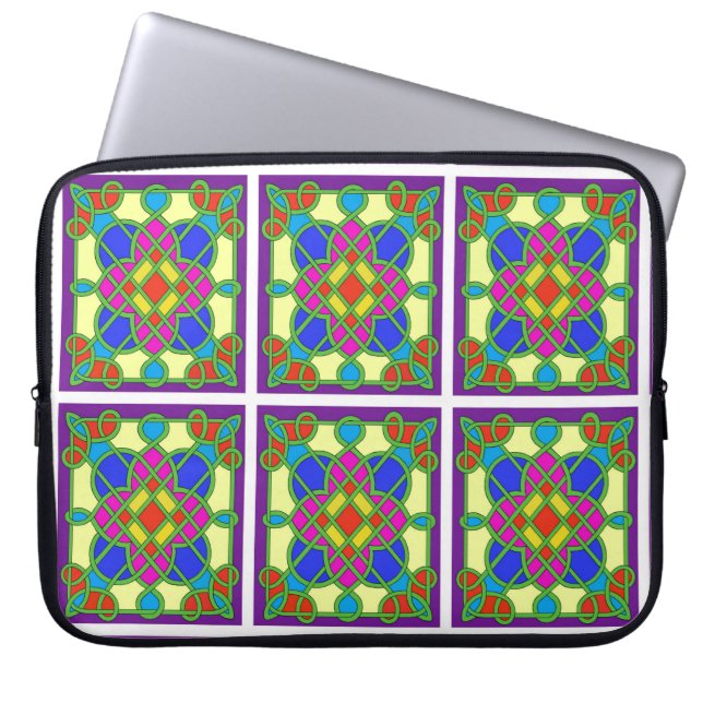 Funda Para Portátil Efecto de vidrio emplomado celta (Frente)