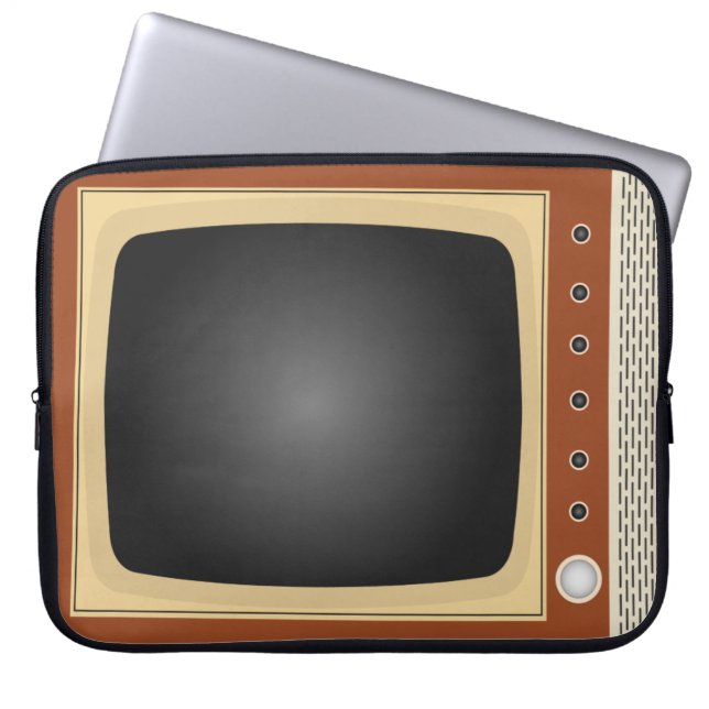 Funda Para Portátil Efecto novedad retro en la televisión (Frente)
