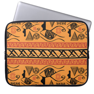 Funda Para Portátil Egipcio De Rayas, Tribal Motif Vintage.