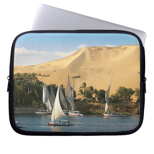 Funda Para Portátil Egipto, Asuán, río Nilo, veleros Felucca, 2 (Frente)