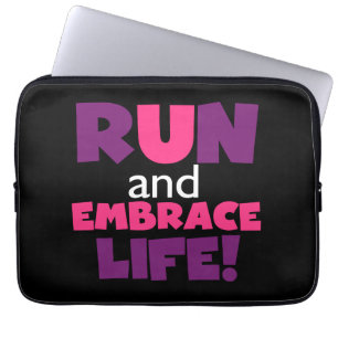 Funda Para Portátil Ejecutar Embrace Life Purple Pink