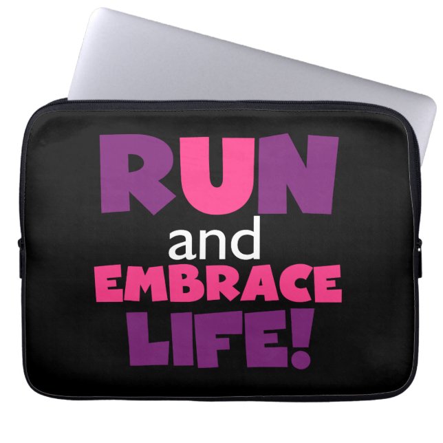 Funda Para Portátil Ejecutar Embrace Life Purple Pink (Frente)