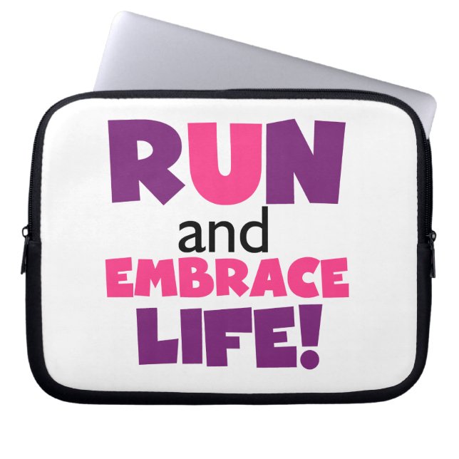 Funda Para Portátil Ejecutar Embrace Life Purple Pink (Frente)