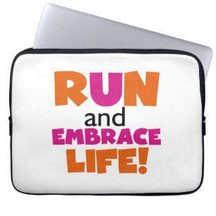 Funda Para Portátil Ejecutar y abrazar rosado Naranja de vida