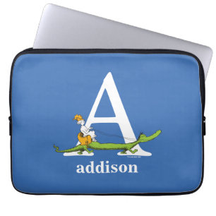 Funda Para Portátil El ABC de Dr. Seuss: Letra A - Blanco   Agrega tu 