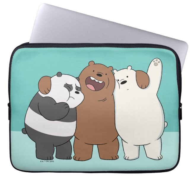 Funda Para Portátil El abrazo del grupo Bare Bears (Frente)