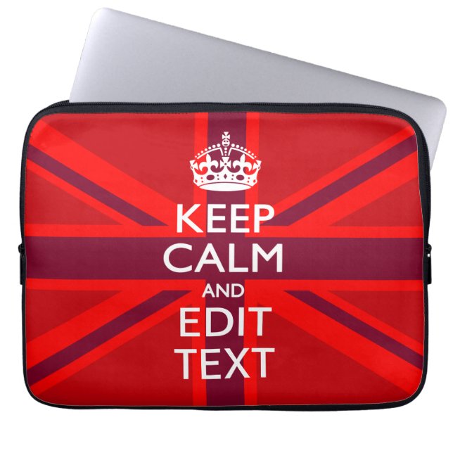Funda Para Portátil El acento rojo mantiene tranquilo su texto en la b (Frente)