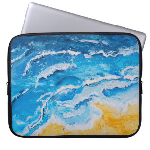 Funda Para Portátil El acrílico mar y la pintura de la playa en el dib