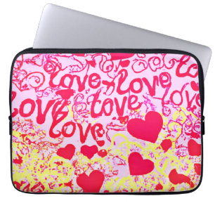 Funda Para Portátil El amor en el patrón de color vibrante