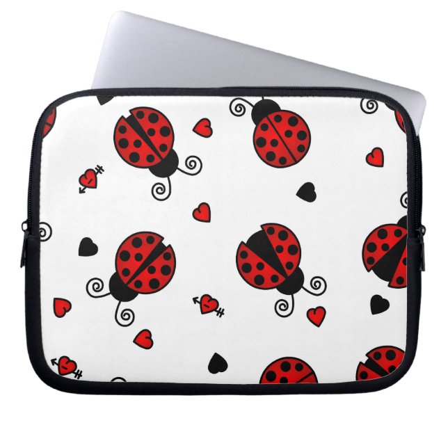 Funda Para Portátil El amor lindo fastidia mariquitas rojas (Frente)