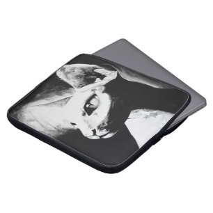 Funda Para Portátil El arte blanco negro, sin pelo, Mascota gatito