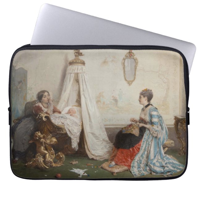 Funda Para Portátil El bebé duerme (de Gerolamo Induno) (Frente)