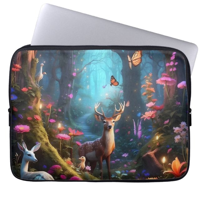 Funda Para Portátil El bosque encantado, un oasis místico (Frente)