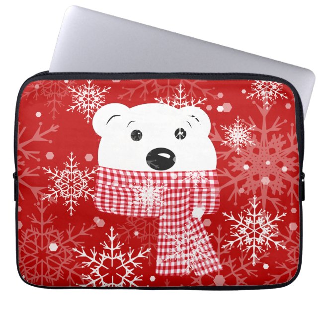 Funda Para Portátil El bozal de un oso polar, Navidades (Frente)