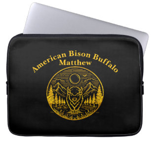 Funda Para Portátil El búfalo de oro se destaca majestuosamente en la 