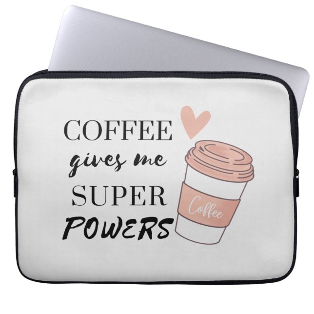 Funda Para Portátil El café me da superpoderes (Frente)