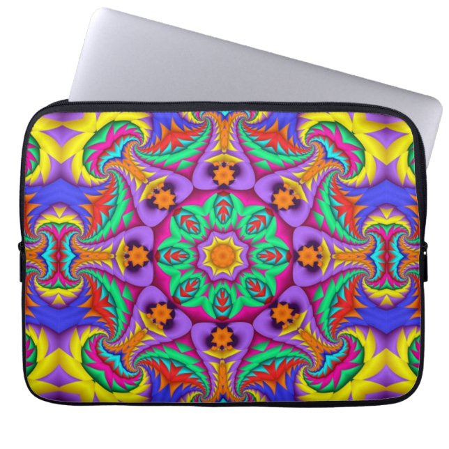 Funda Para Portátil El caleidoscopio tropical, modelos geométricos (Frente)