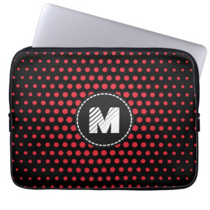Funda Para Portátil El carmesí de alizarina del monograma Techno