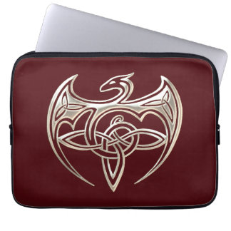 Funda Para Portátil El Celtic trino del dragón de plata y rojo anuda