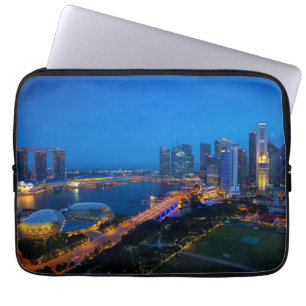 Funda Para Portátil El centro de Singapur de noche