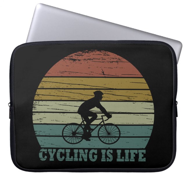 Funda Para Portátil el ciclismo es citas motivacionales de la vida (Frente)