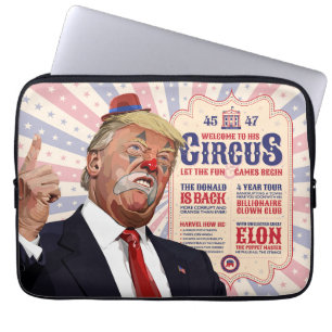 Funda Para Portátil El circo de Trump con un póster vintage