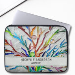 Funda Para Portátil El colorido artista<br><div class="desc">La manga portátil de este artista está decorada con un mosaico colorido y una tipografía moderna. Personalizable fácil. Original Mosaico © Michele Davies.</div>