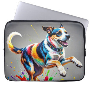 Funda Para Portátil El colorido gigante feliz perro divertido juguetón