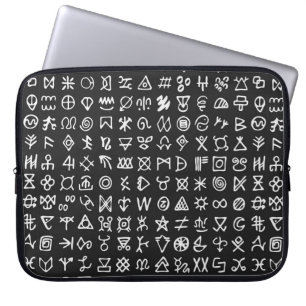 Funda Para Portátil El conjunto de símbolos ejecuta el tipo de letra d