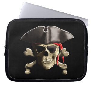Funda Para Portátil El cráneo alegre del pirata de Rogelio