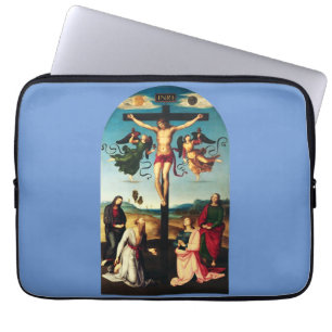 Funda Para Portátil El Cristo Crucificado con la Virgen María
