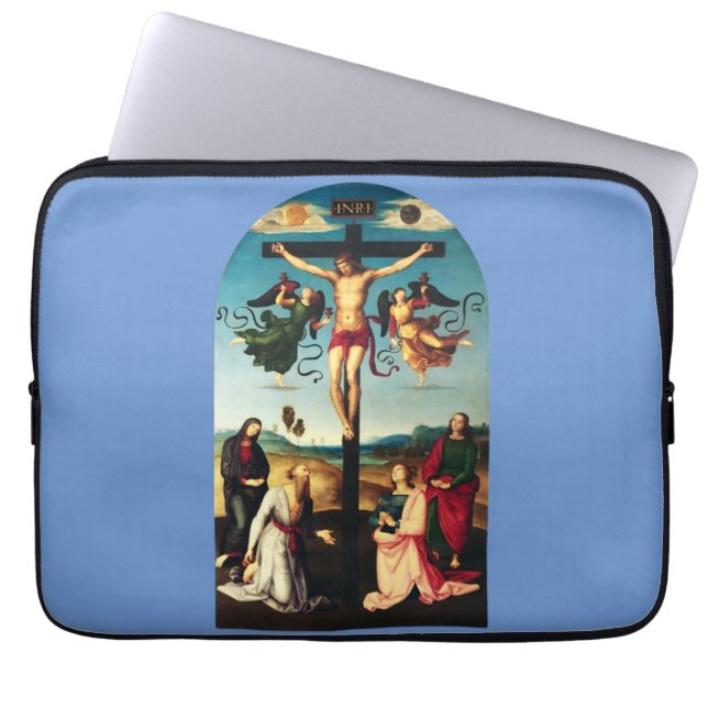 Funda Para Portátil El Cristo Crucificado con la Virgen María (Frente)