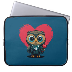 Funda Para Portátil El día de San Valentín Romance con Adorable Owl Gr