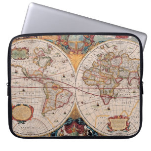 Funda Para Portátil El diseño antiguo del mapa de Viejo Mundo del
