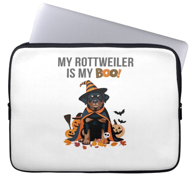 Funda Para Portátil El disfraz de rottweiler de Halloween Mi Rottweile (Frente)