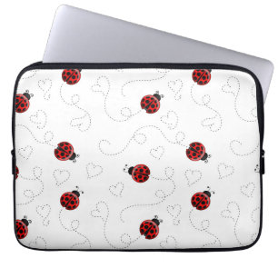 Funda Para Portátil El escarabajo Red Ladybug Insect Lover Black Heart
