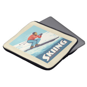 Funda Para Portátil El esquí cree que la impresión retro