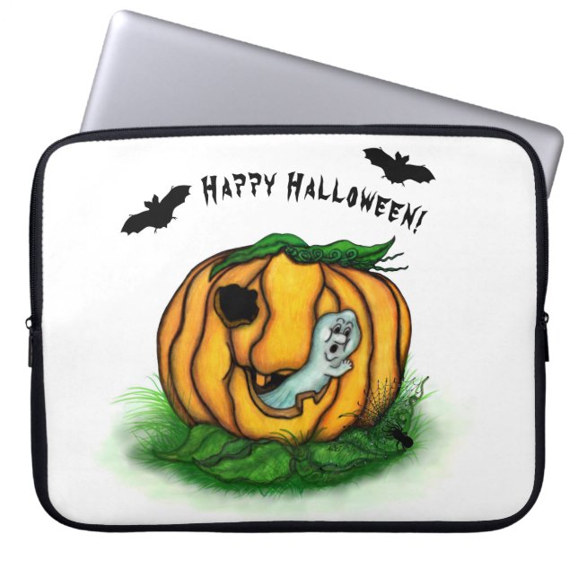 Funda Para Portátil El fantasma de Halloween , Bat , Ghost y Spider (Frente)