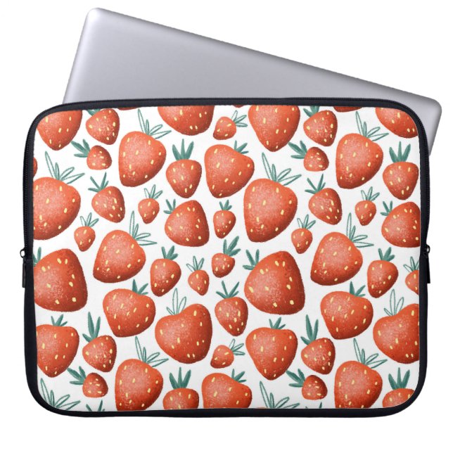 Funda Para Portátil El fondo blanco de las fresas rojas es impecable (Frente)