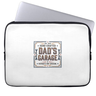 Funda Para Portátil El Garage de Papá Día del Padre Vintage