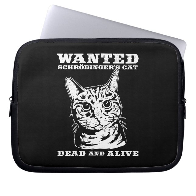 Funda Para Portátil El gato de Schrodinger quiso a muertos o vivo (Frente)