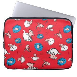 Funda Para Portátil El gato en el sombrero El patrón rojo del pez