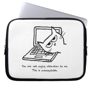 Funda Para Portátil El gato enojado exige la atención - manga