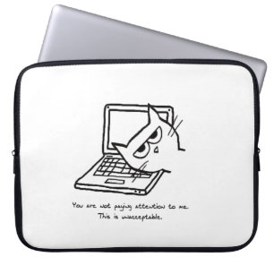 Funda Para Portátil El gato enojado exige la atención - manga del