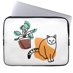 Funda Para Portátil El gato y la planta