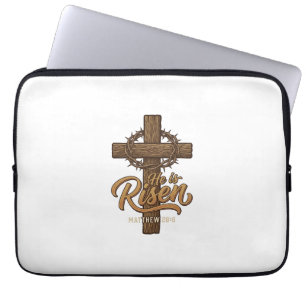 Funda Para Portátil Él ha resucitado Cruz Corona de Espinas Camiseta C