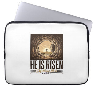 Funda Para Portátil Él ha resucitado Tumba de Pascua Cruz Camiseta cri