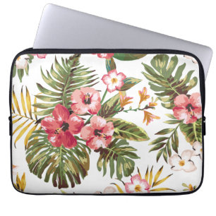 Funda Para Portátil El hibisco tropical florece la manga floral del