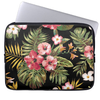 Funda Para Portátil El hibisco tropical florece la manga floral del