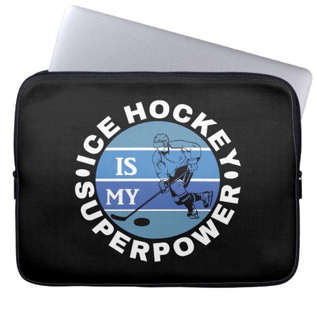 Funda Para Portátil El Hockey Sobre Hielo Es Mi Superpotencia (Frente)